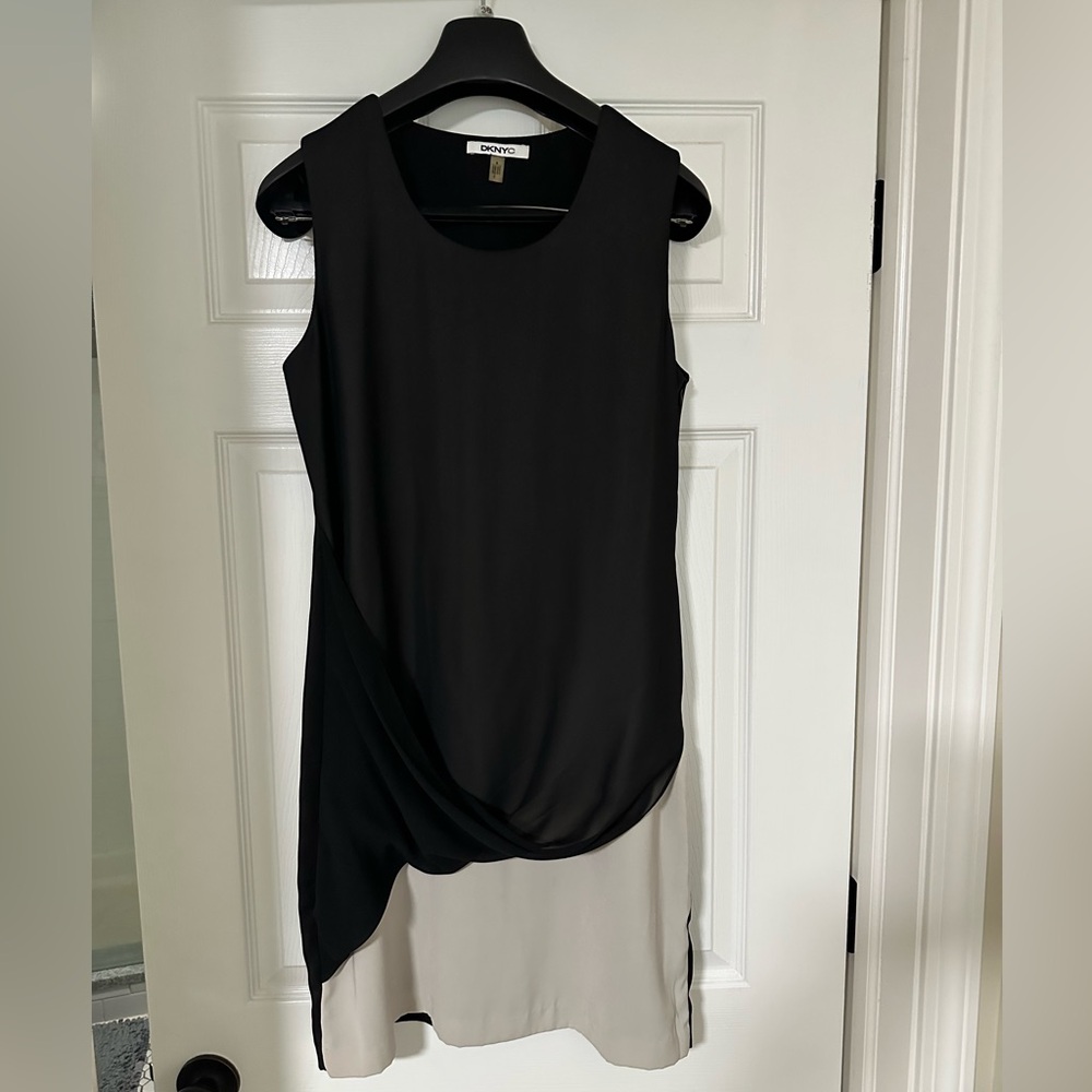 DKNY Black and Cream Women's Dress